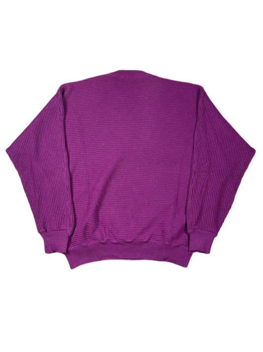 Vintage Carlo Colucci 1980s Knitted Sweatshirt Purple XXL