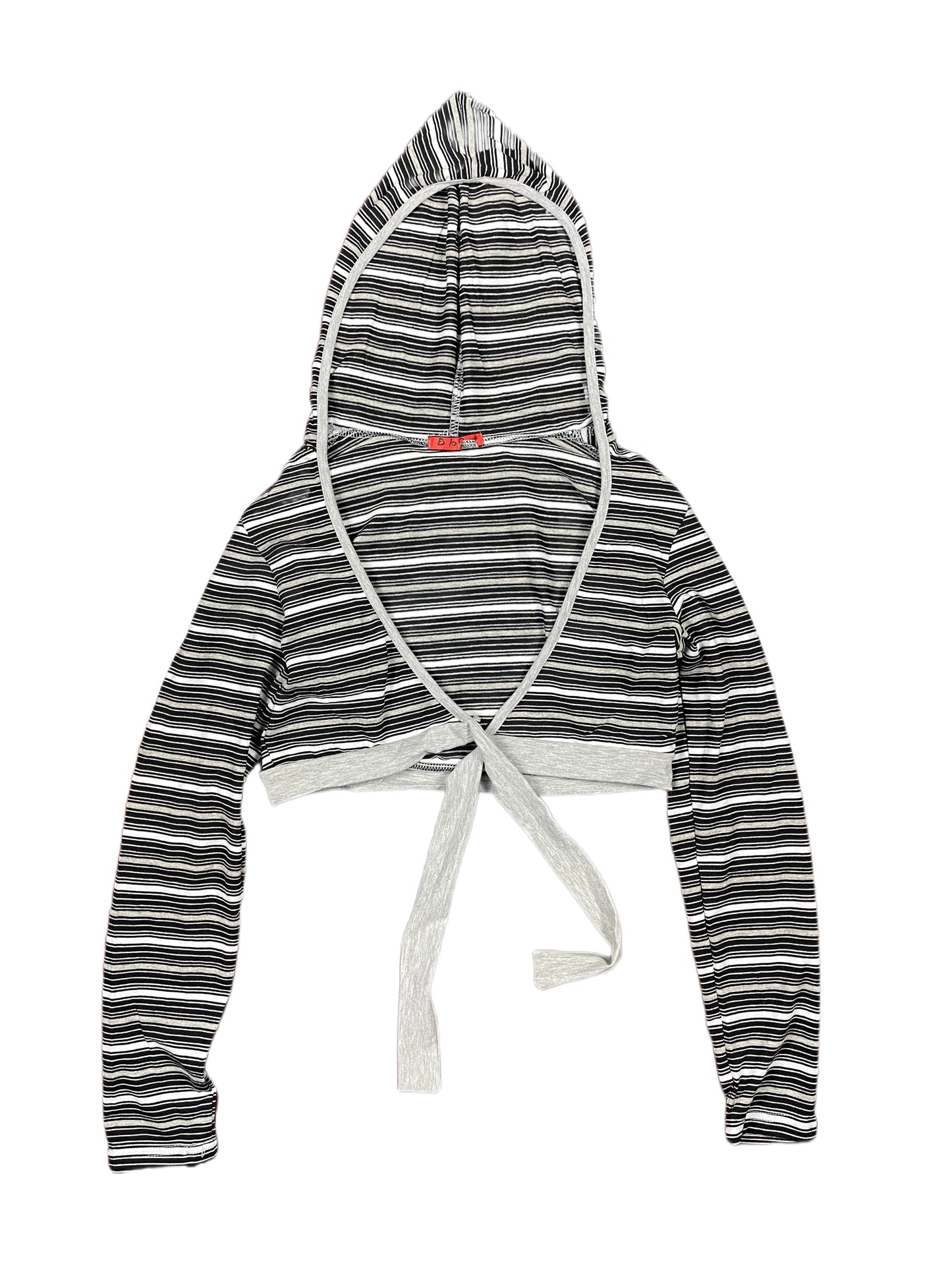 Y2k BbG Long Sleeve Top Hoodie Black Grey - M