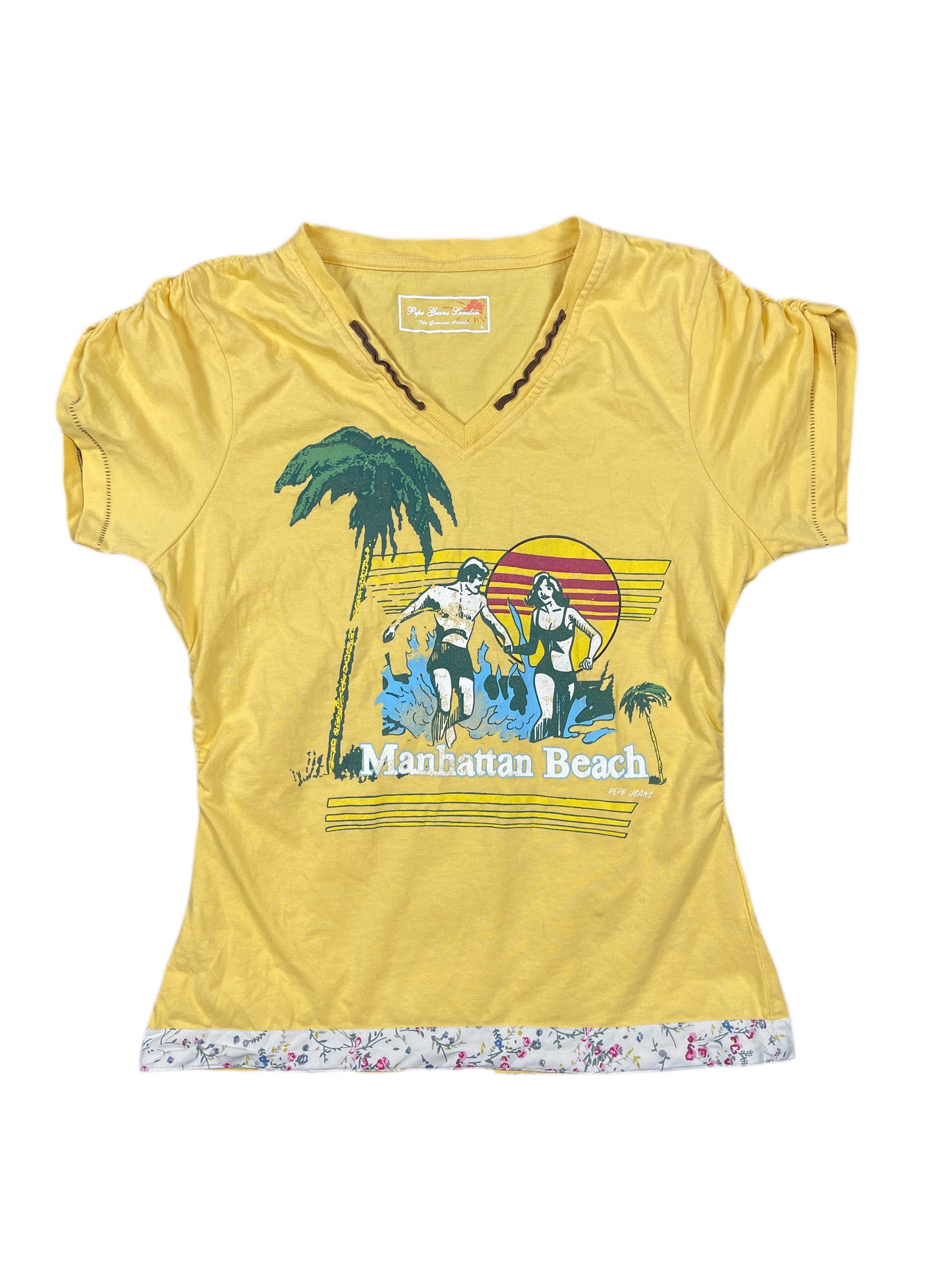 Pepe Jeans Short Sleeve Top Yellow - L