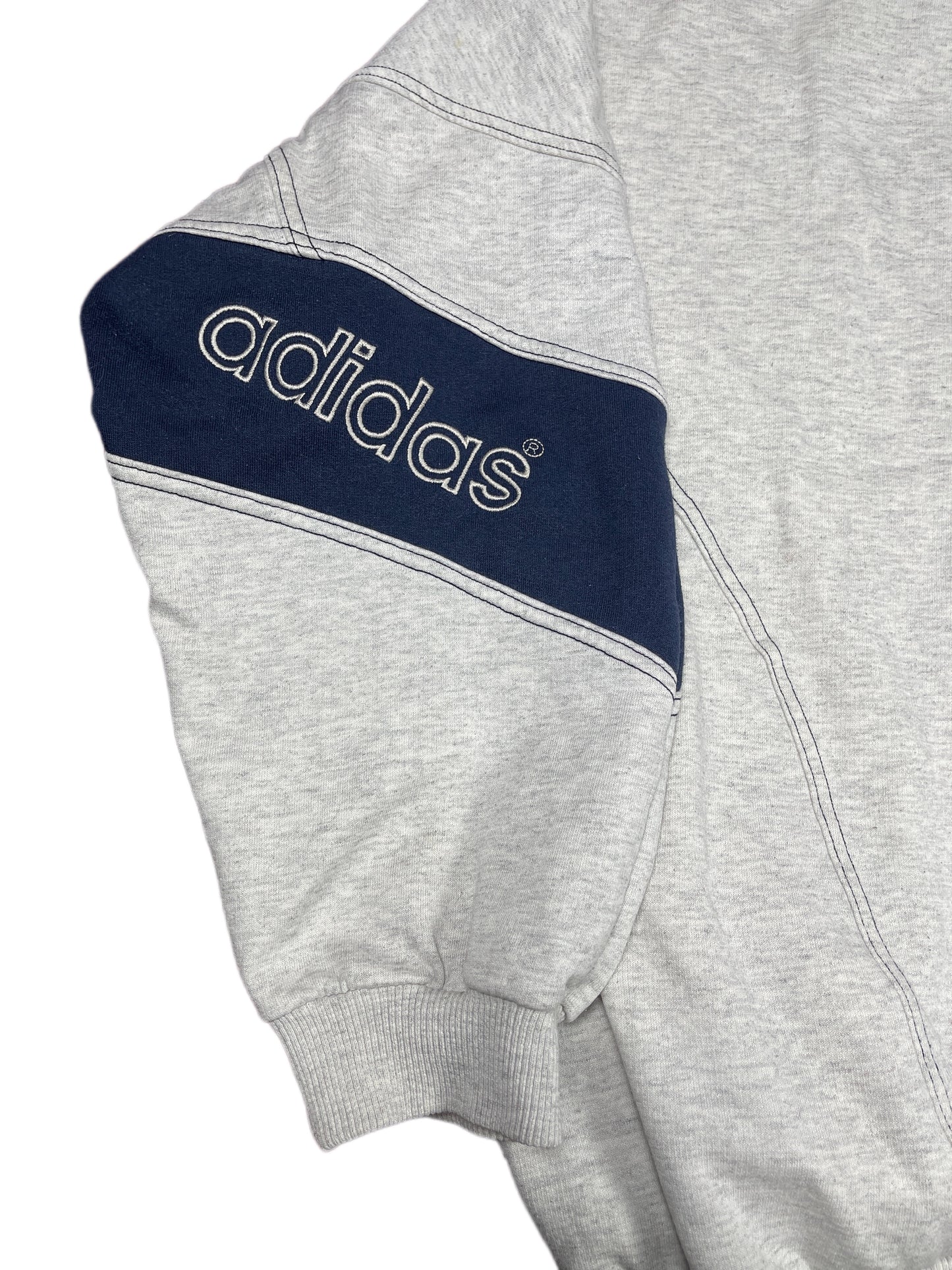 Vintage Adidas Zip Sweatshirt Gray - XXL