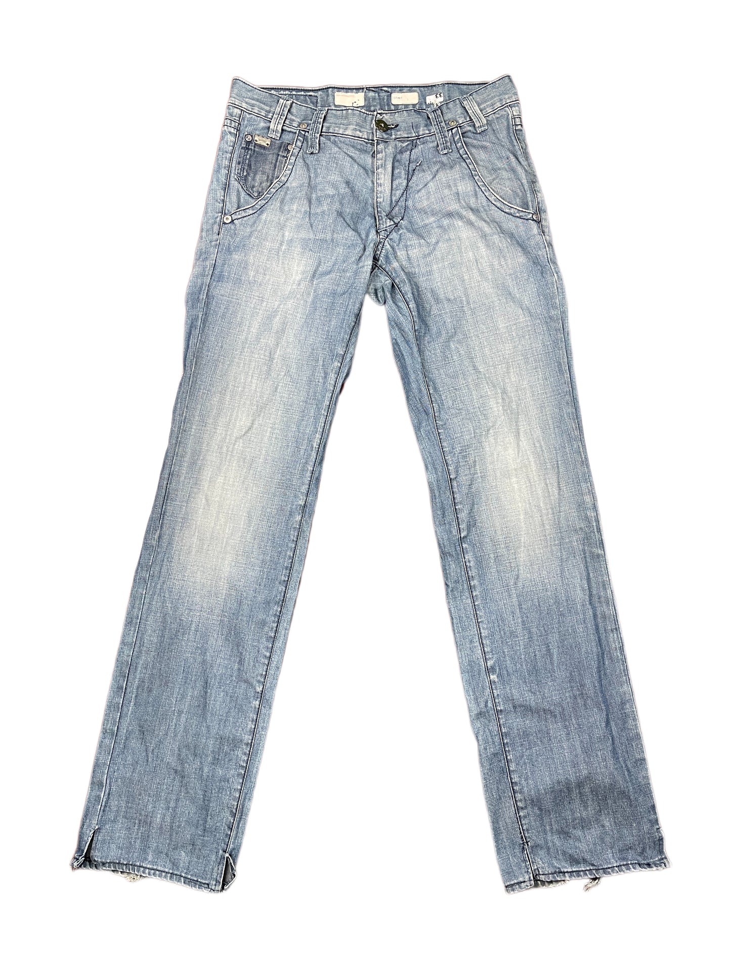 Y2k Energie Low Waist Bootcut Denim Pants Blue - M/L