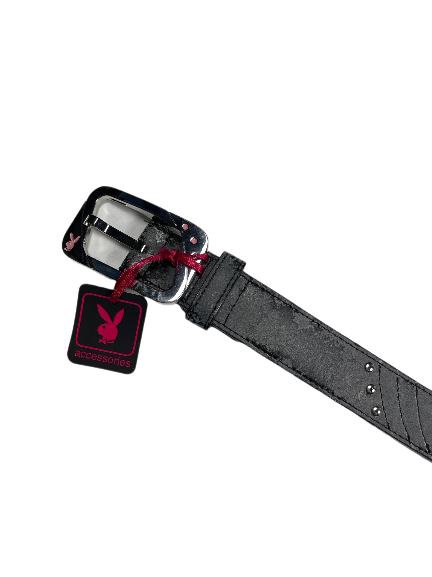 Y2k Playboy Belt Black Gray 2004