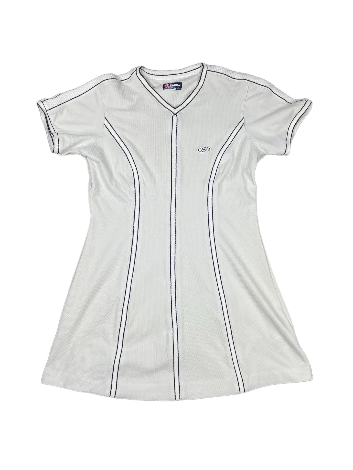 Vintage Lotto Short Sleeve Sport Dress White - L