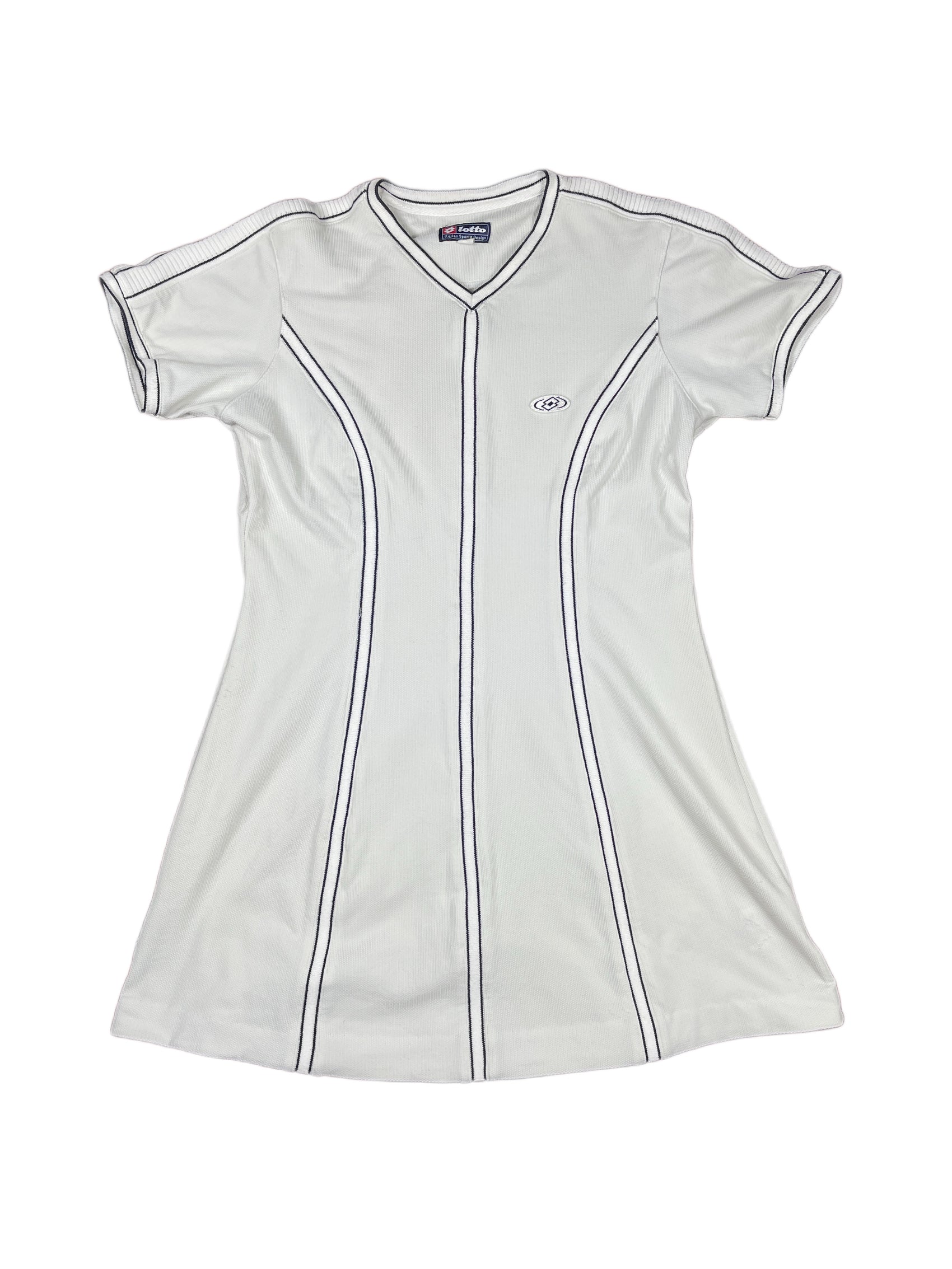 Vintage Lotto Short Sleeve Sport Dress White - L