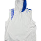 Y2k Adidas 2006 Sleeveless Sport Hoodie White Blue - XL