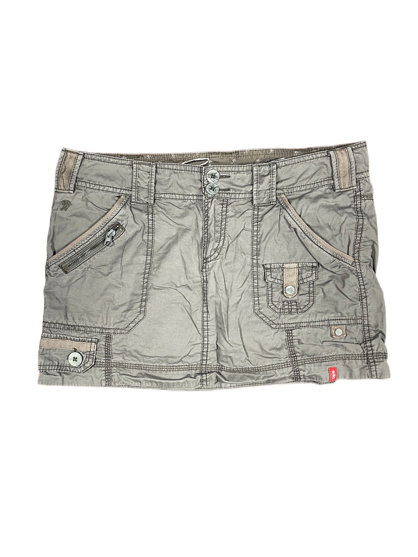 Y2k Esprit Skirt Khaki Brown - M