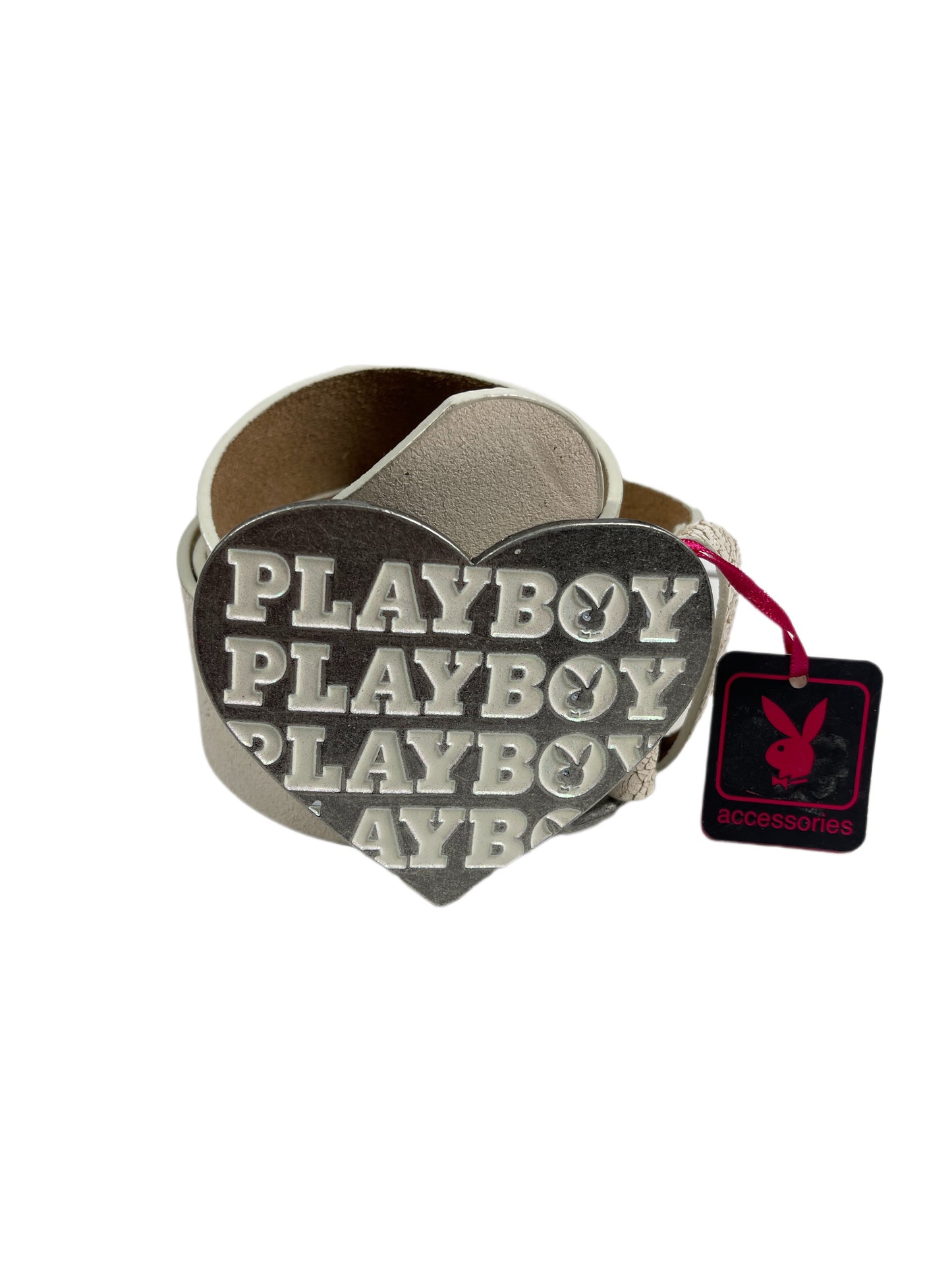 Y2k Playboy Leather Plug In Belt White 2004
