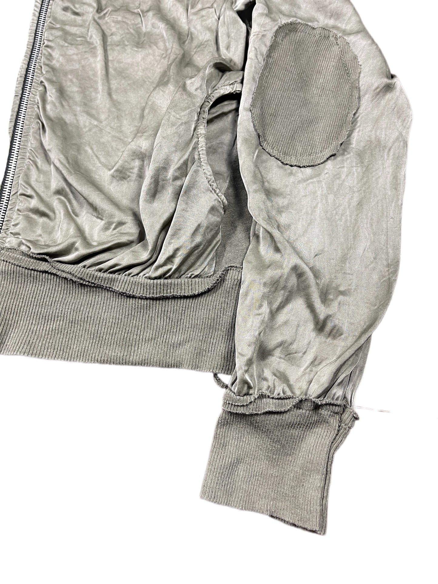 Y2k Silk Jacket SIlver - M/L