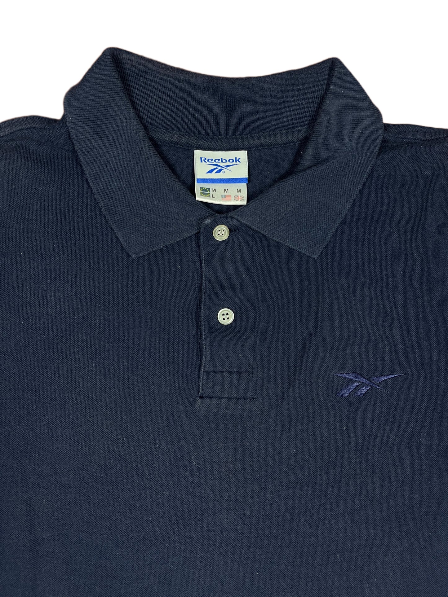 Y2k Reebok Polo Shirt Navy - XL