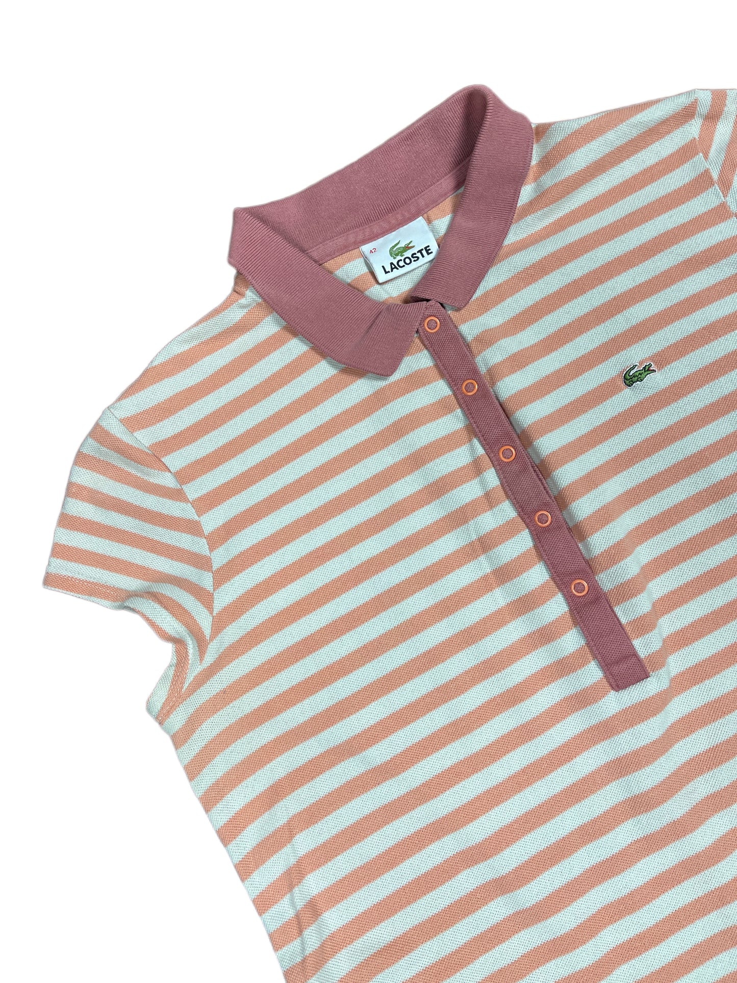 Lacoste Short Sleeve Dress Salmon White - XL