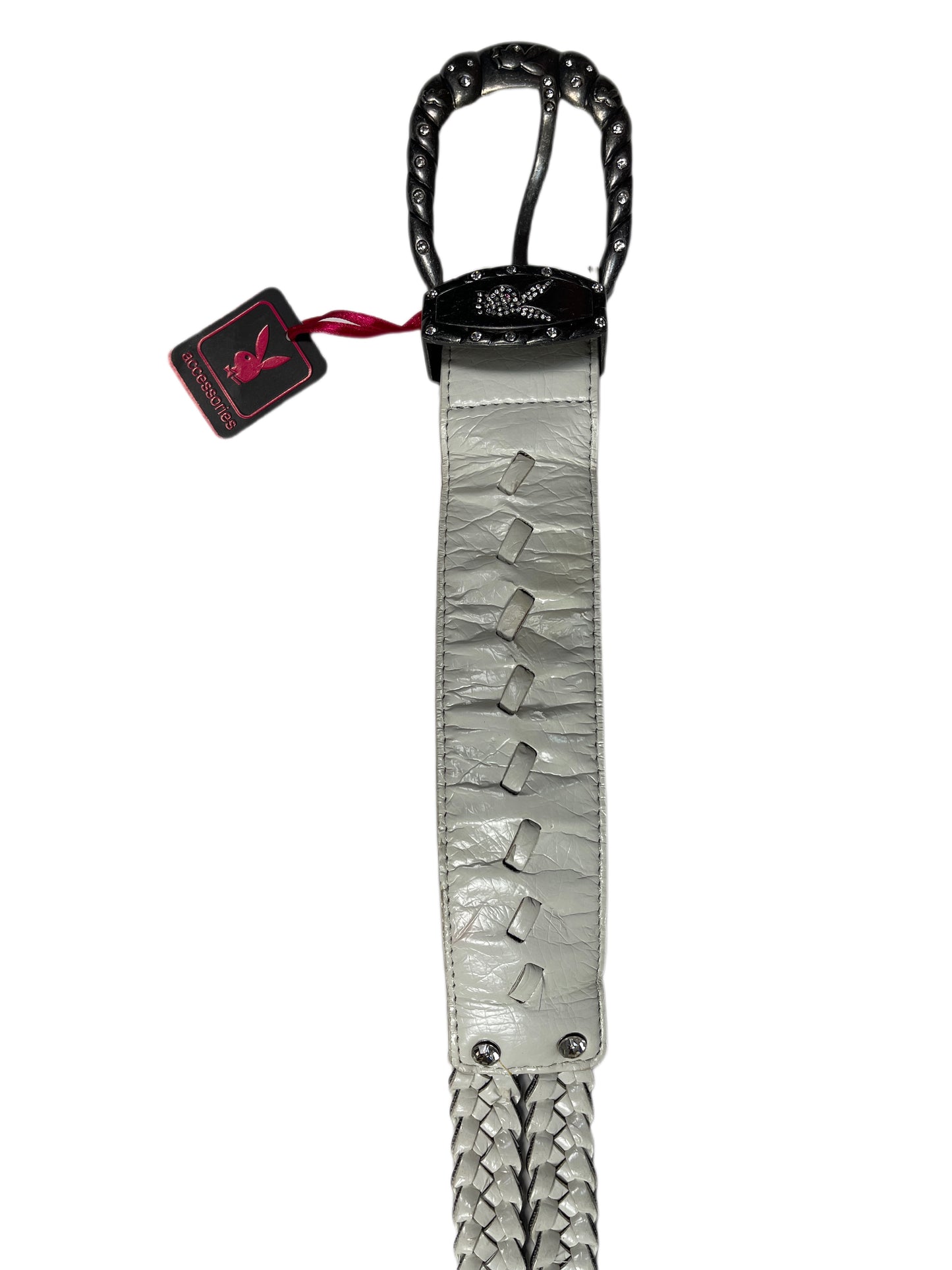 Y2k Playboy Belt White Creme 2004