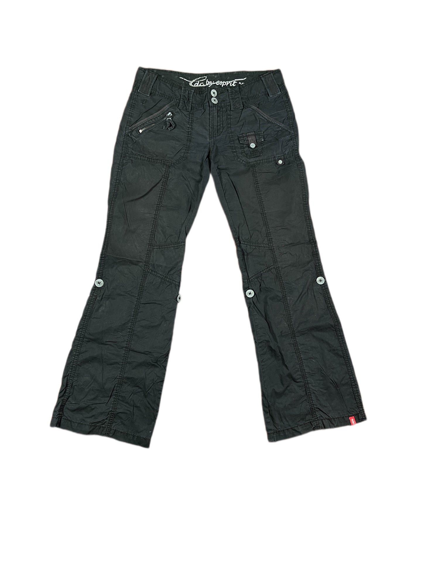 Y2k Esprit Low Waist Pants Black - XS