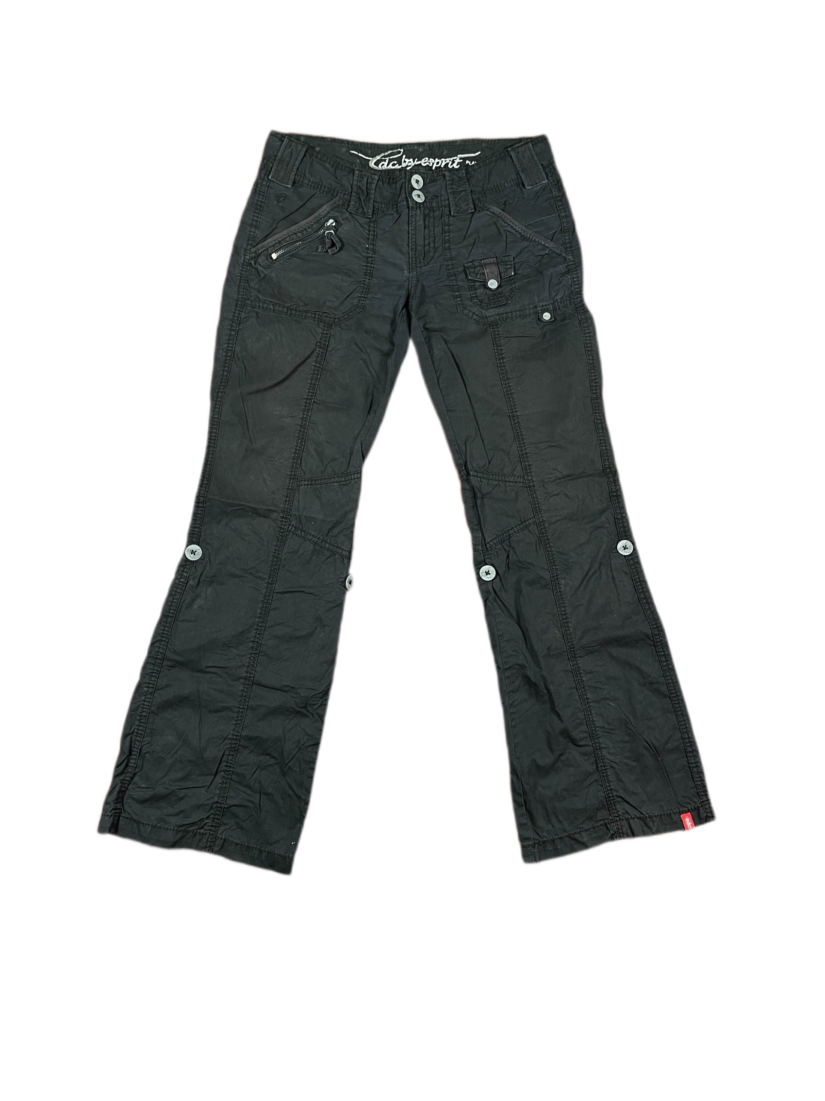 Y2k Esprit Low Waist Pants Black - XS