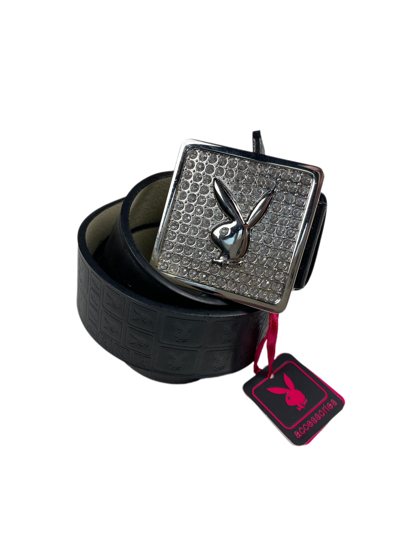 Y2k Playboy Leather Plug In Belt Black 2004