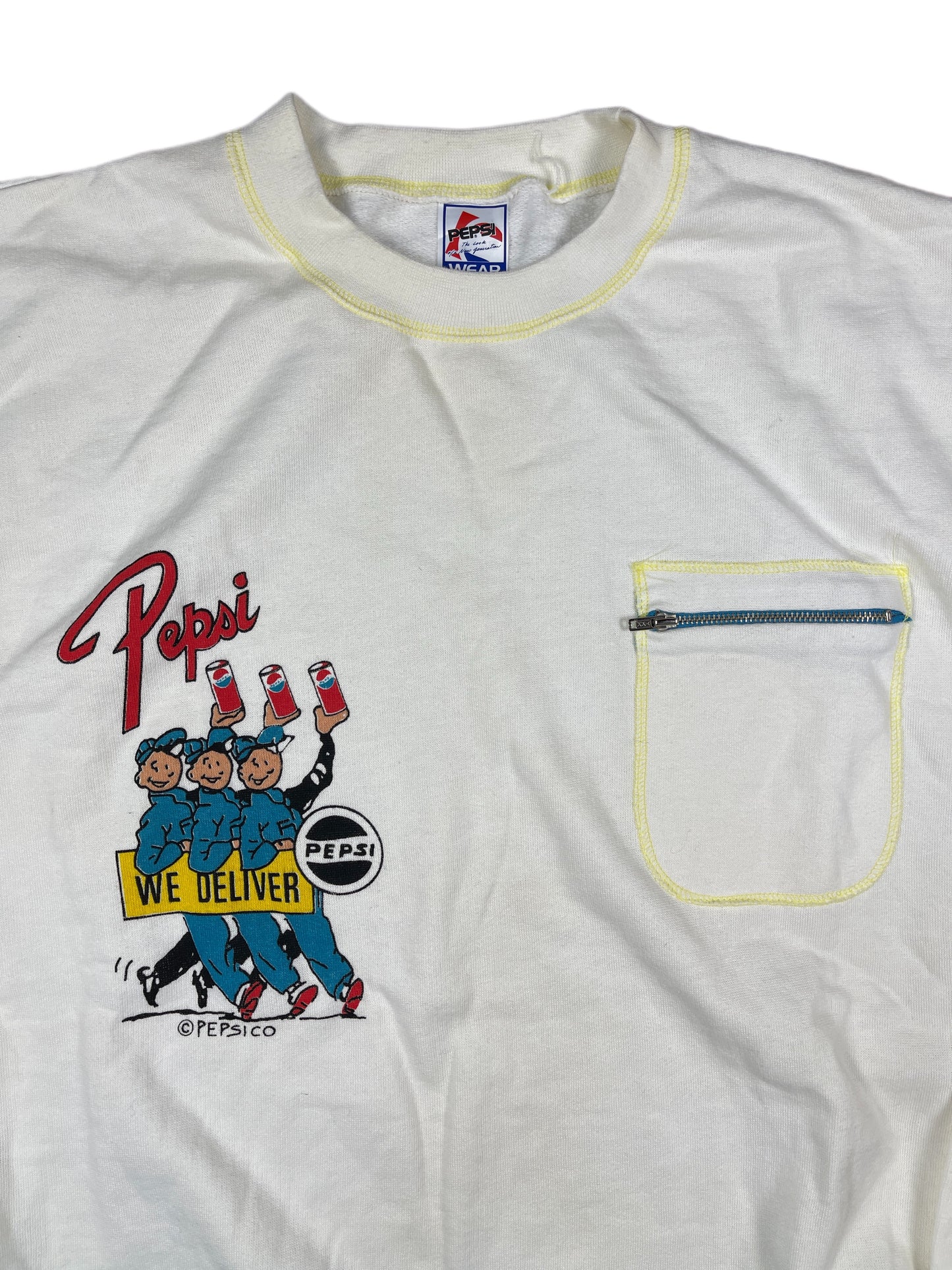 Vintage 80s Pepsi Sweatshirt White - XL