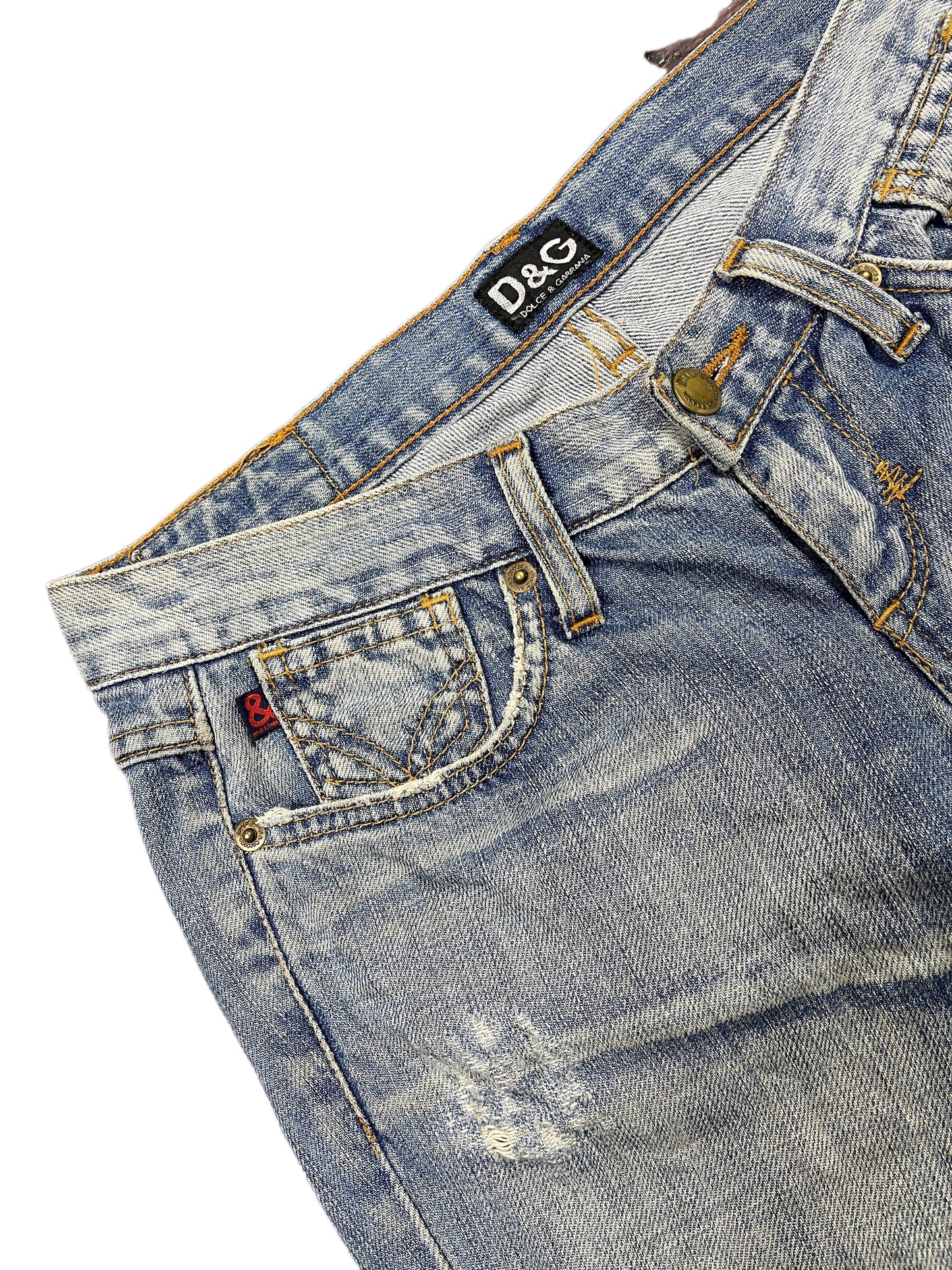 Y2k Dolce & Gabbana 2000s Bootcut Low Waist Denim Pants Blue - S/M
