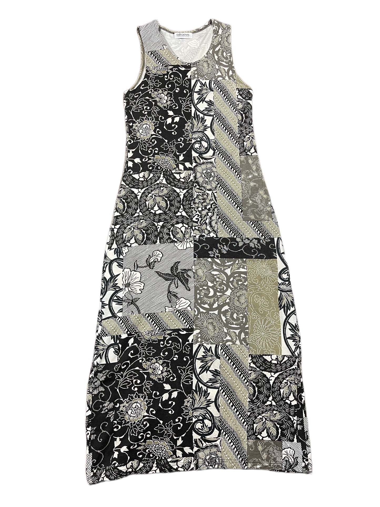 Vintage Olsen Sleeveless Dress Gray Black - S