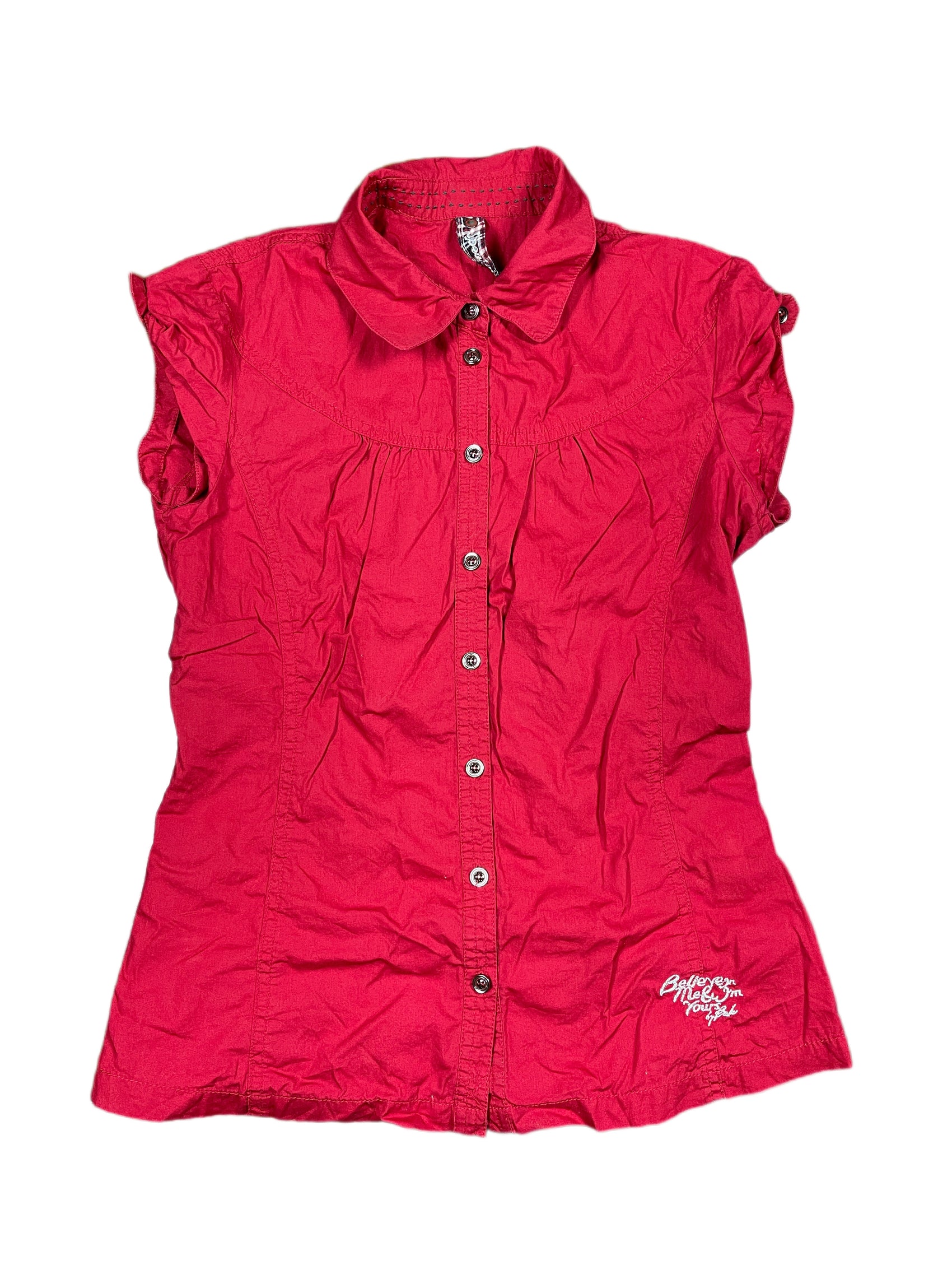 Y2k Bershka Sleeveless Top Red - S