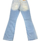 Vintage Levi's Low Waist Flared Denim Pants Blue White - M