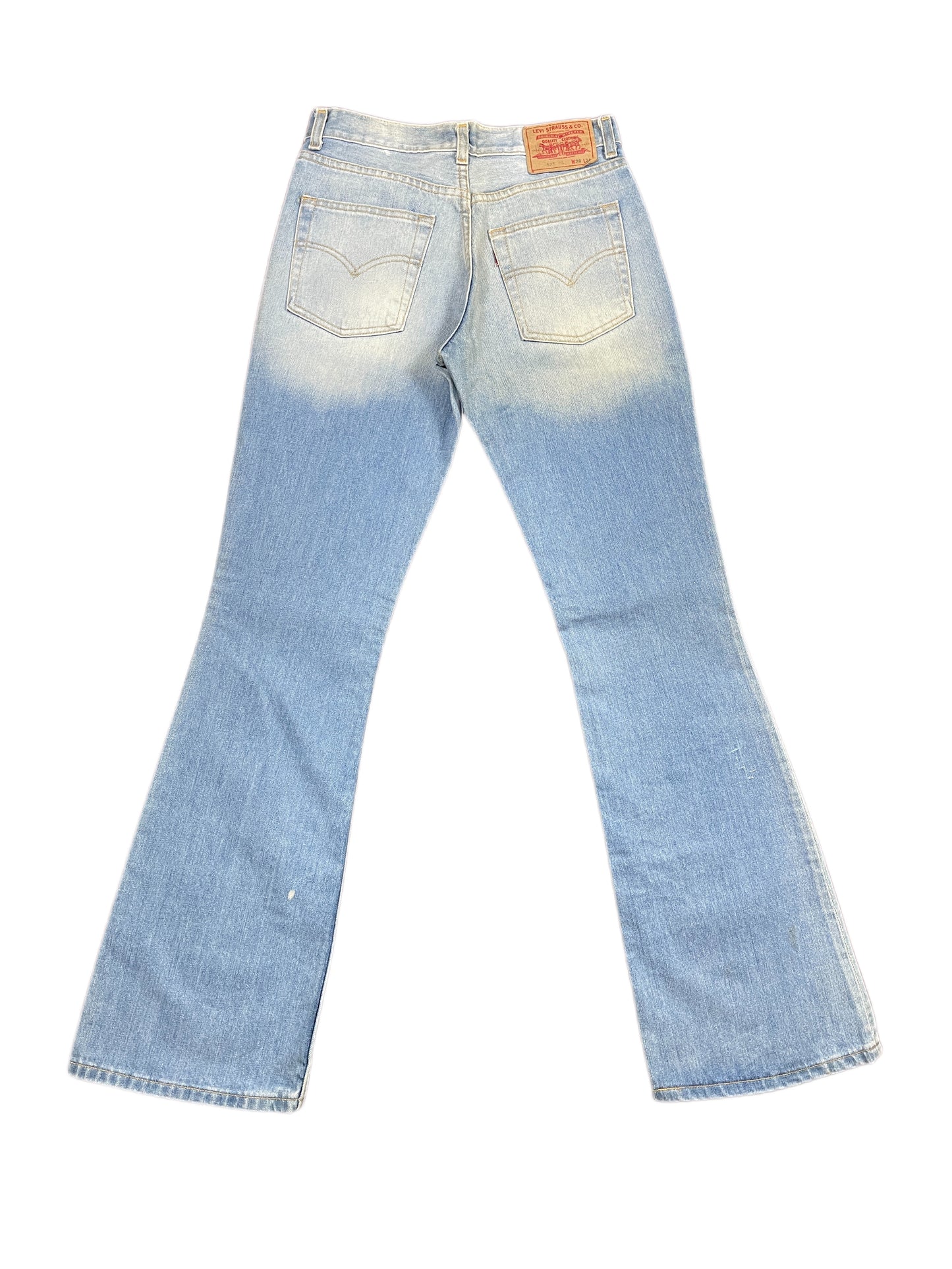 Vintage Levi's Low Waist Flared Denim Pants Blue White - M