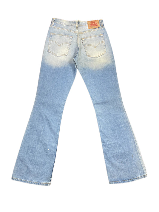 Vintage Levi's Low Waist Flared Denim Pants Blue White - M