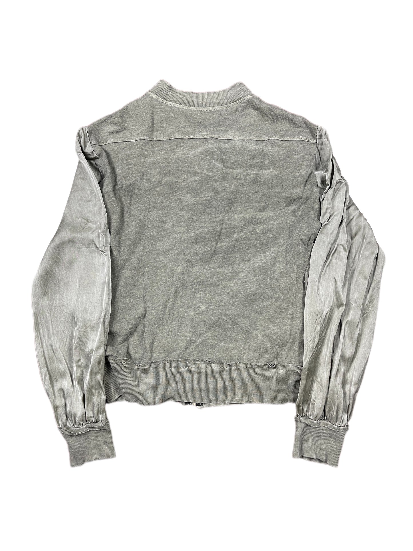 Y2k Silk Jacket SIlver - M/L