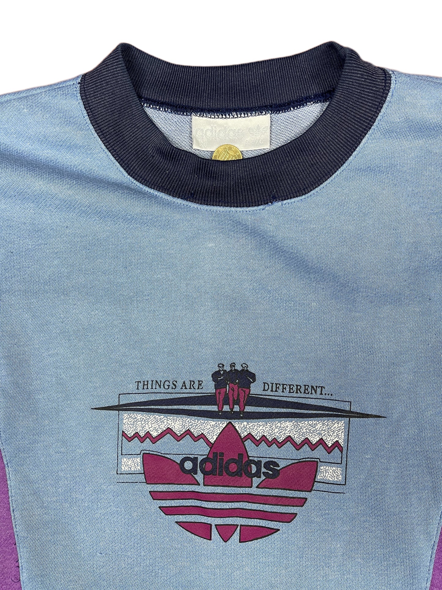 Vintage Adidas Sweatshirt Navy Blue - M