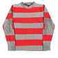 Y2k Tommy Hilfiger Knitted Sweatshirt Striped Red Gray - M