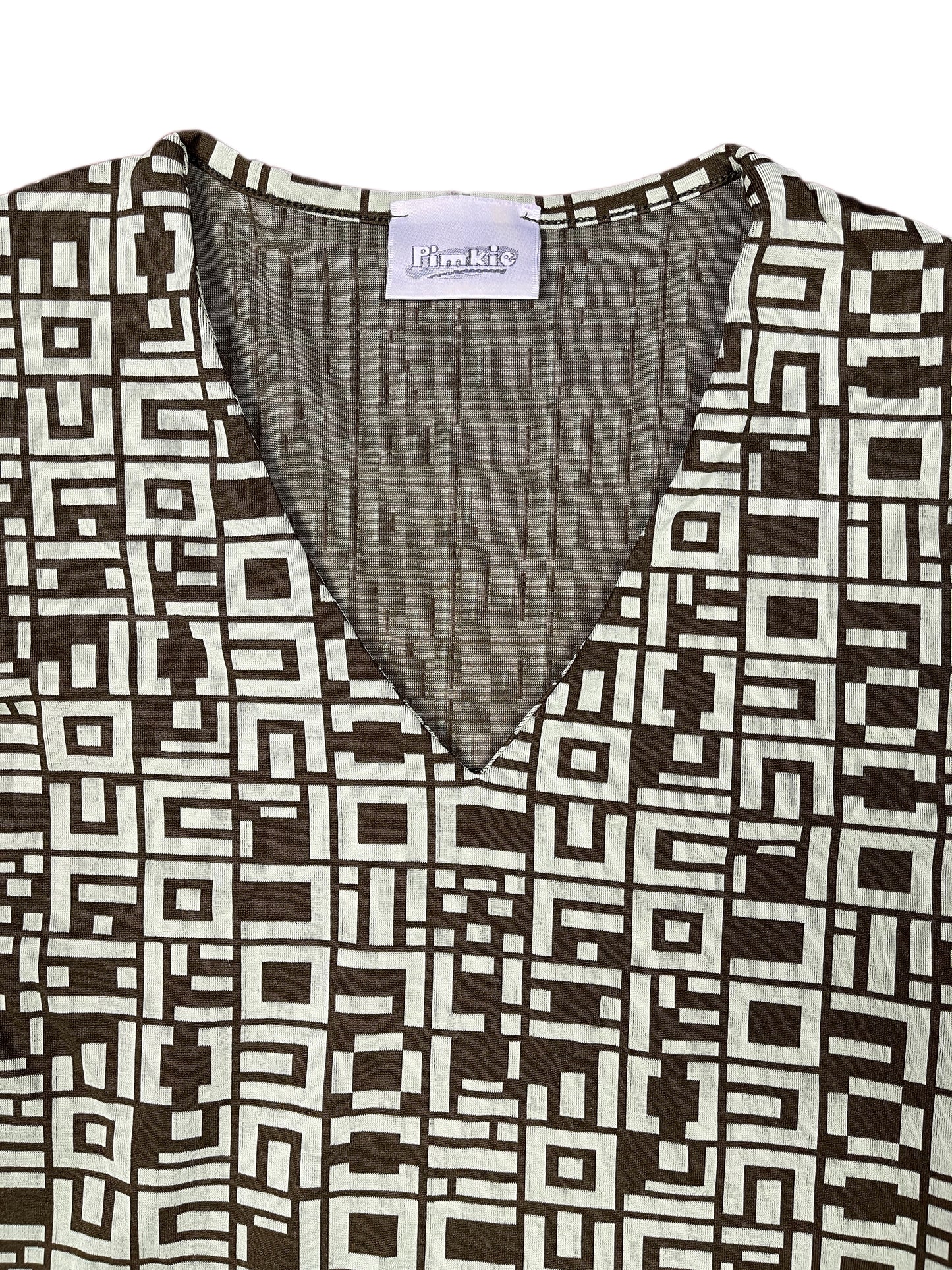 Y2k Pimkie Stretchy Short to Long Sleeve Top Green Khaki - S