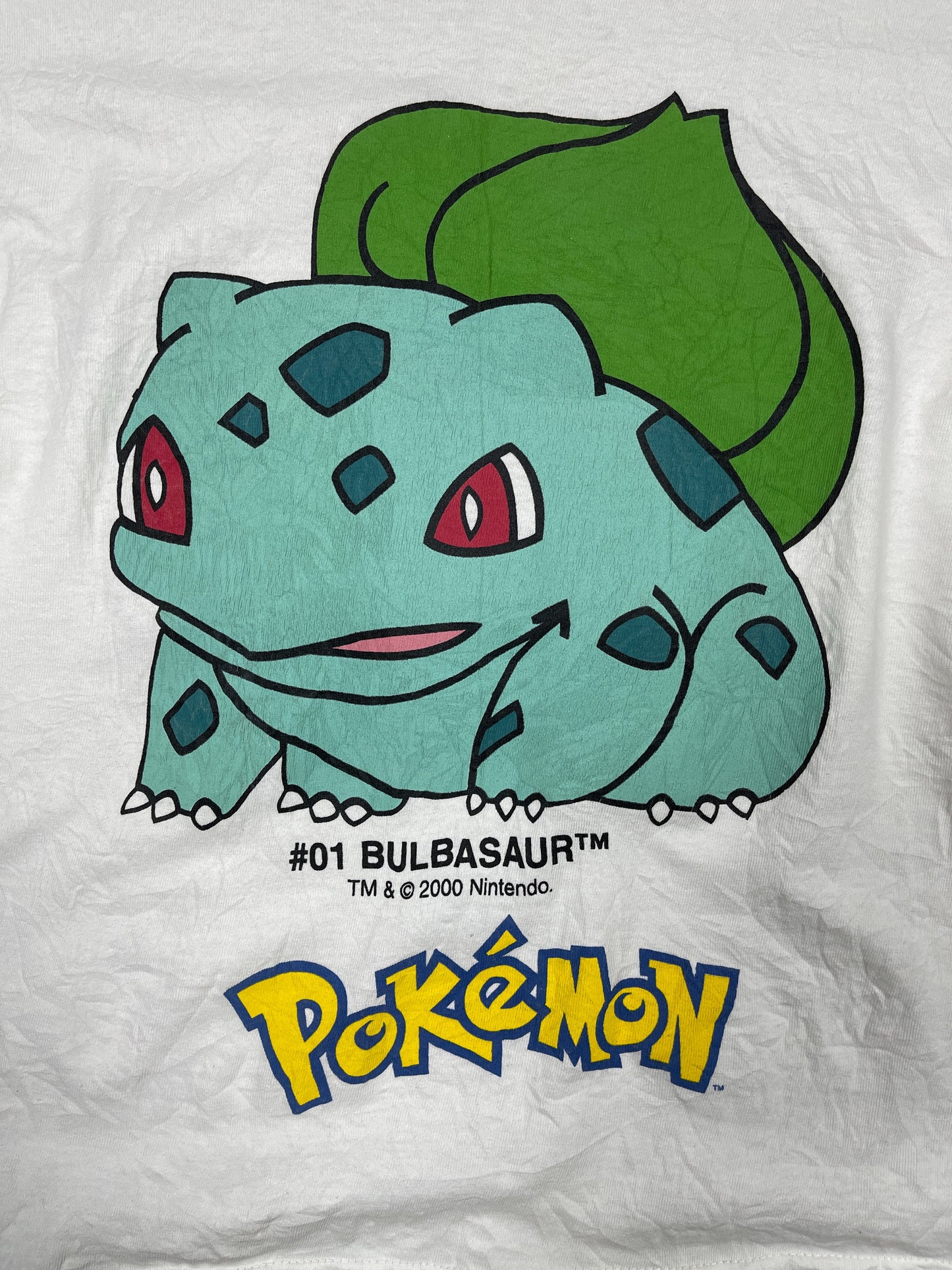 Vintage Bulbasaur 2000 Pokemon Boxy T-Shirt White - S