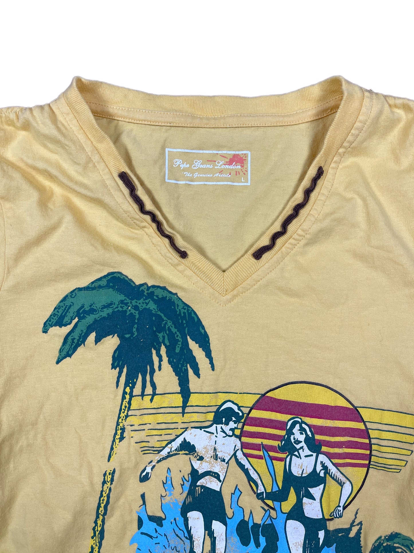 Pepe Jeans Short Sleeve Top Yellow - L