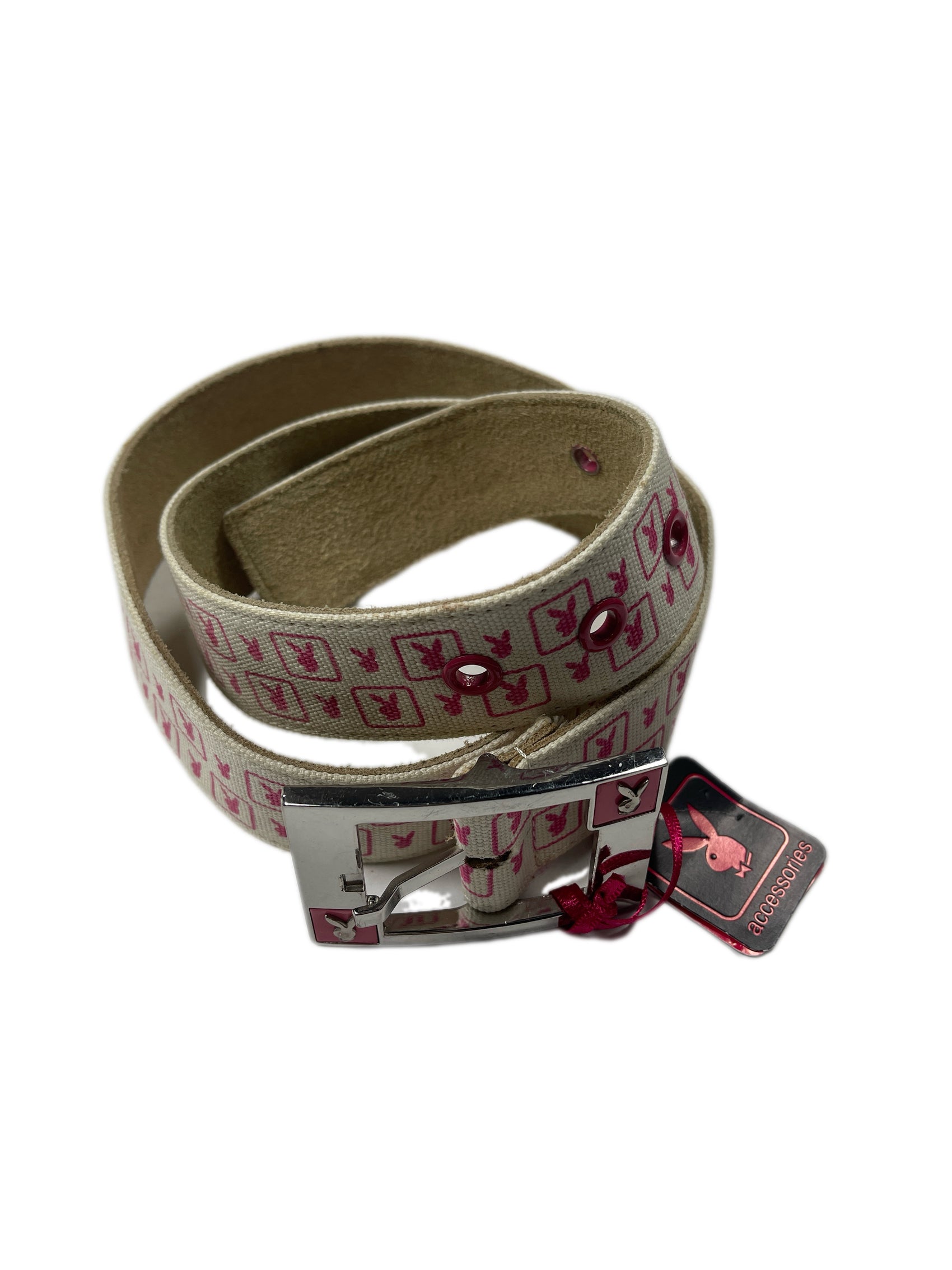 Y2k Playboy Belt Creme Pink 2004