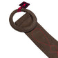 Y2k Playboy Thick Suede Leather Belt Brown 2004