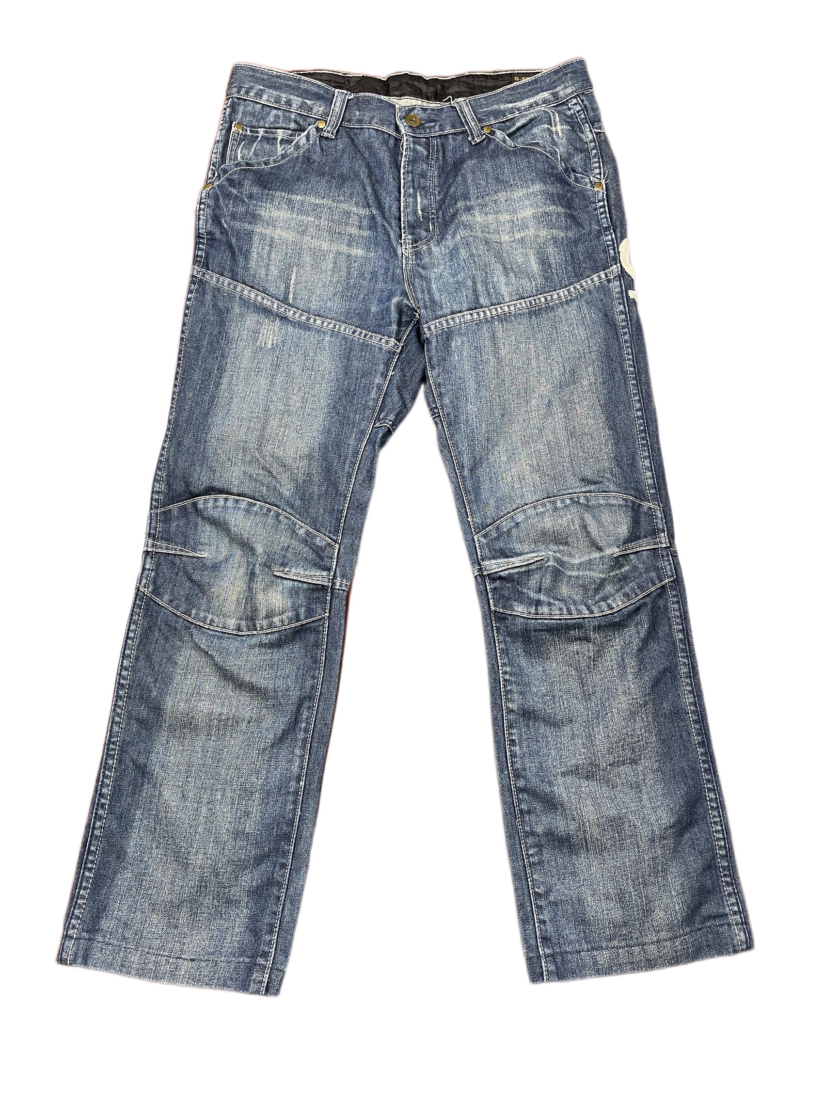 Y2k G-Star Raw Low Waist Bootcut Denim Pants Blue - L