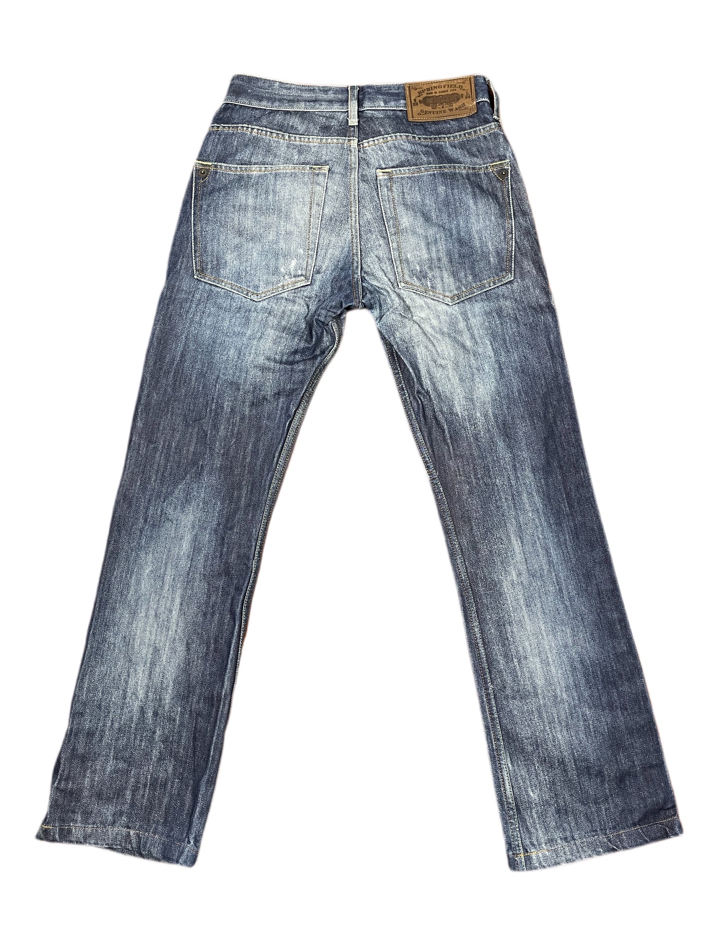 Y2k Springfield Bootcut Denim Pants Blue White - XS