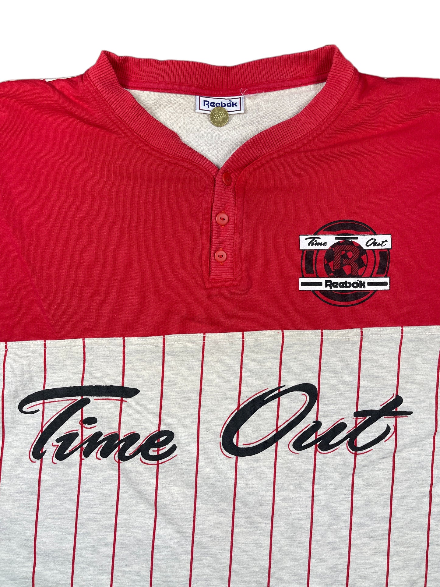 Vintage Reebok 1990s Time Out Sweatshirt Red White - XL