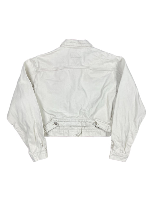Vintage Chevignon Girl Cropped Denim Jacket White Creme - XL