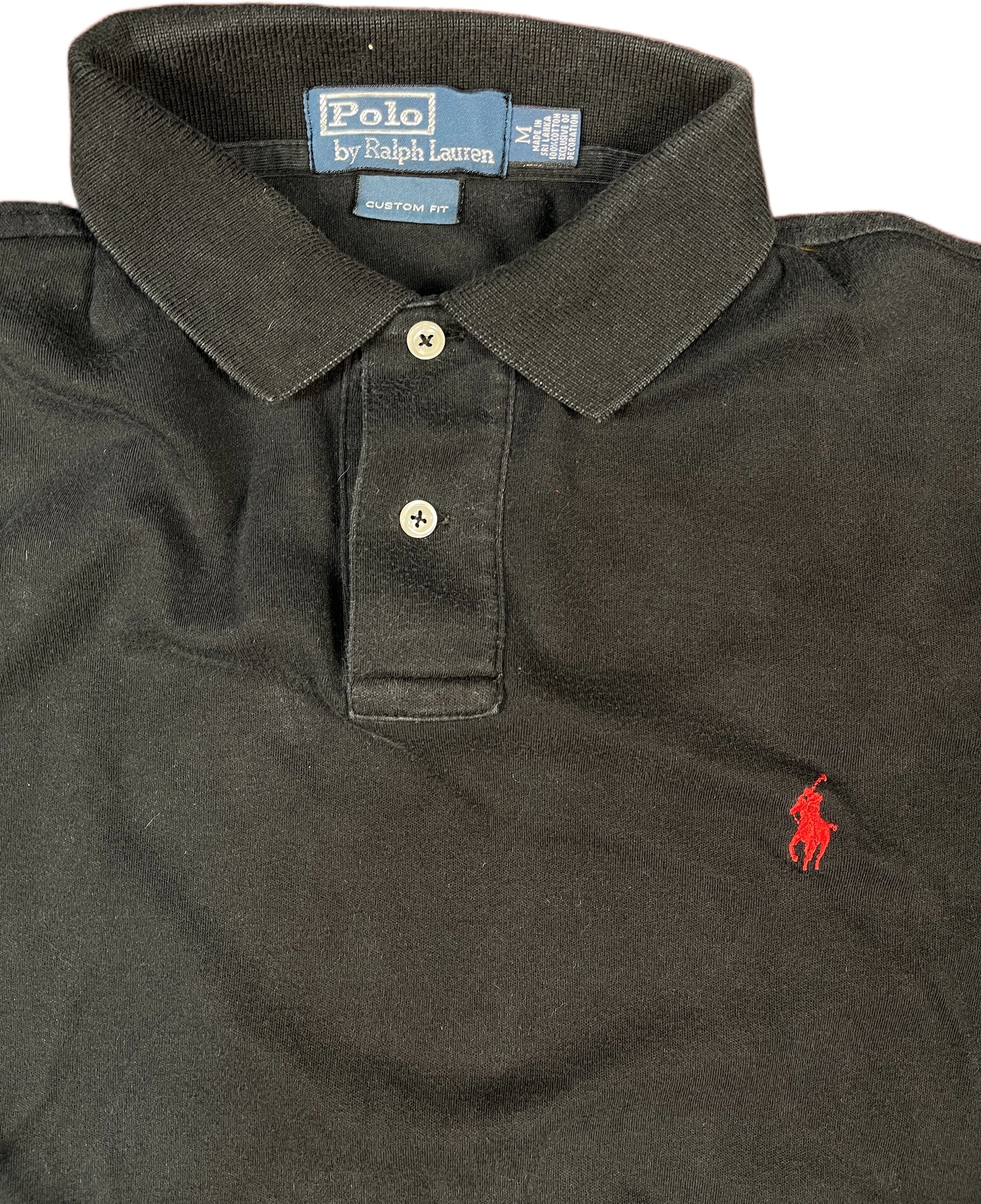 Vintage Ralph Lauren Polo Shirt Black Cotton M