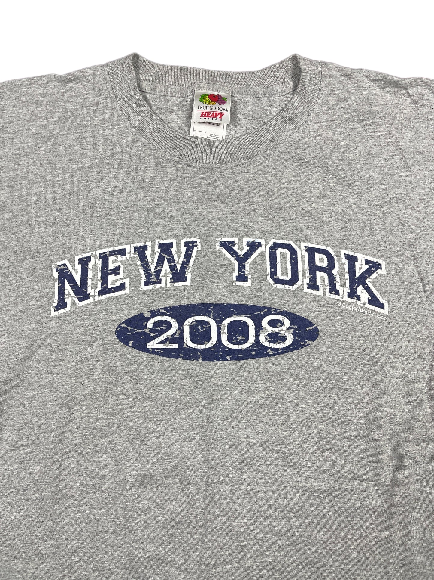 VIntage Fruit of the Loom New York T-Shirt Gray - L