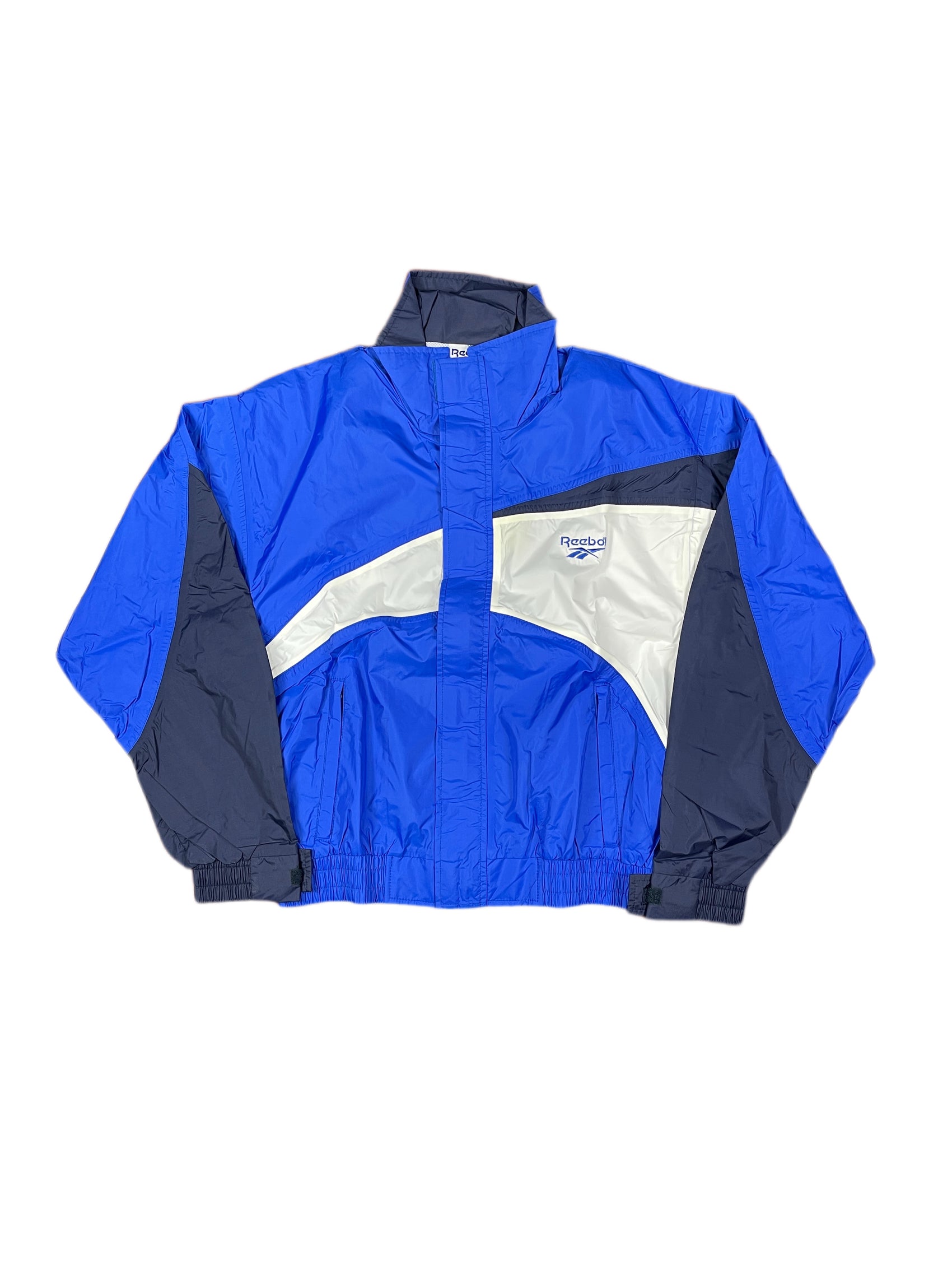 Vintage Reebok Track Jacket Blue Black - XS