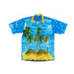 Vintage Naika Palm Beach Short Sleeve Shirt Blue - XL