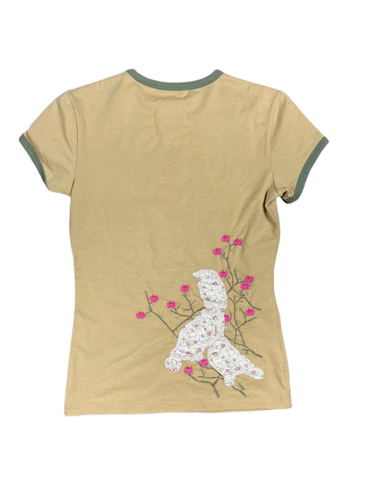 Y2k Apartment Short Sleeve Top Brown Beige - S