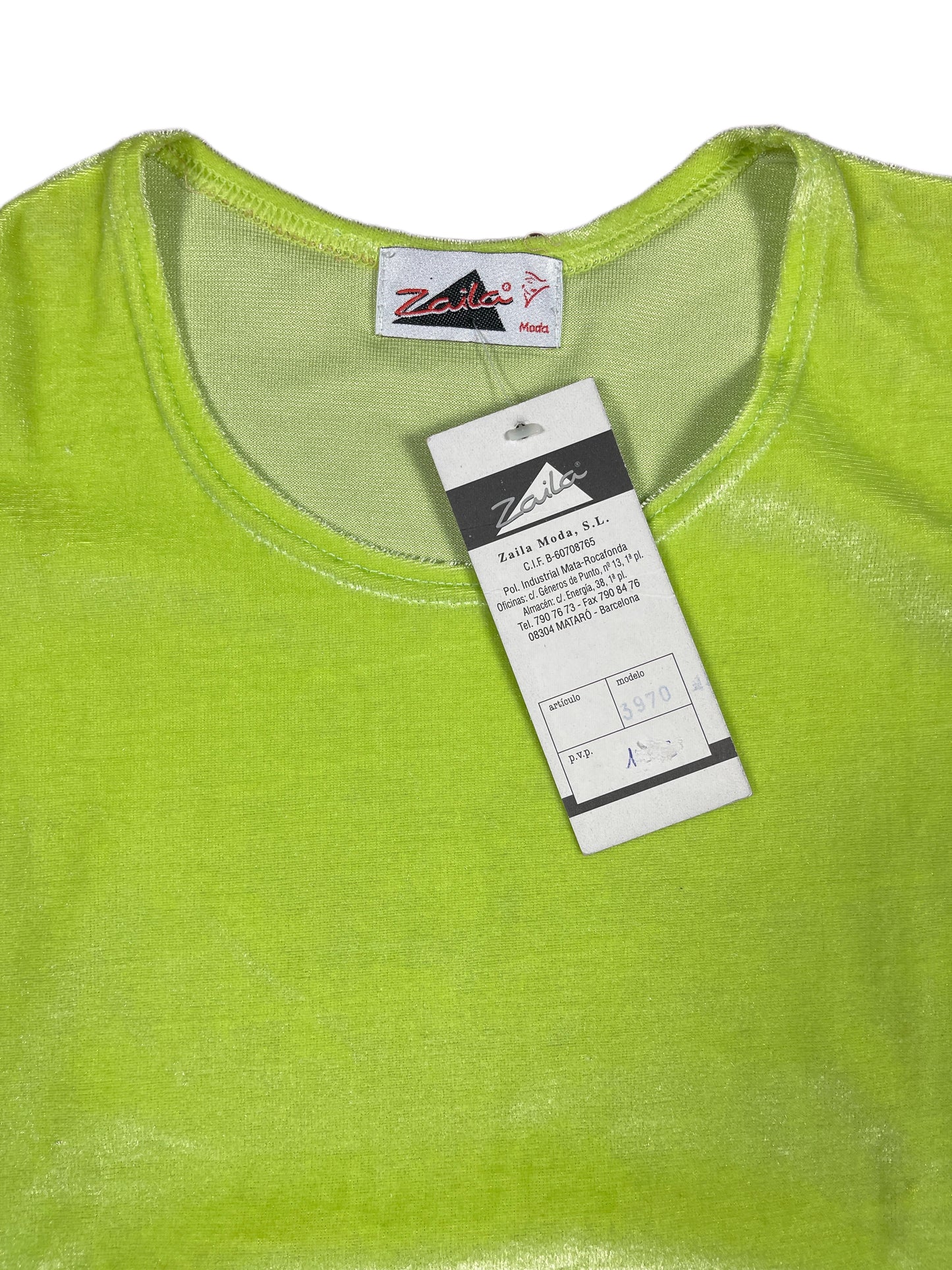Y2k Zaila Short Sleeve Top Shinny Green - M