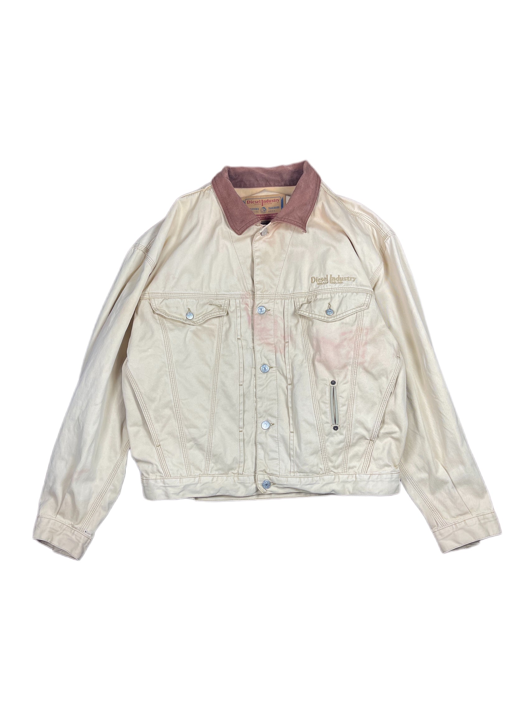 Vintage Diesel Distressed Jacket Cream - XL