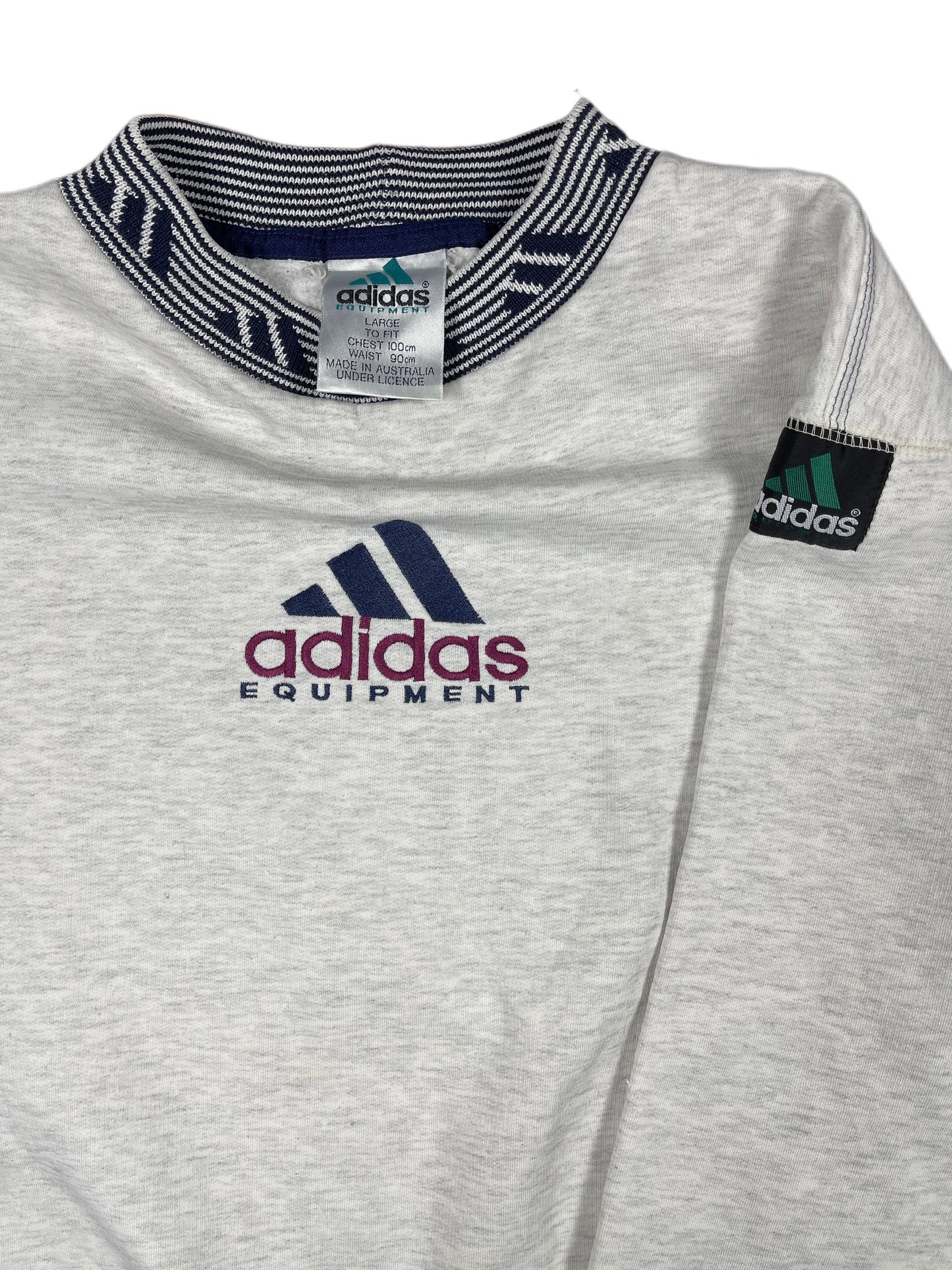 Vintage Adidas Equipment Sweatshirt Grey - L