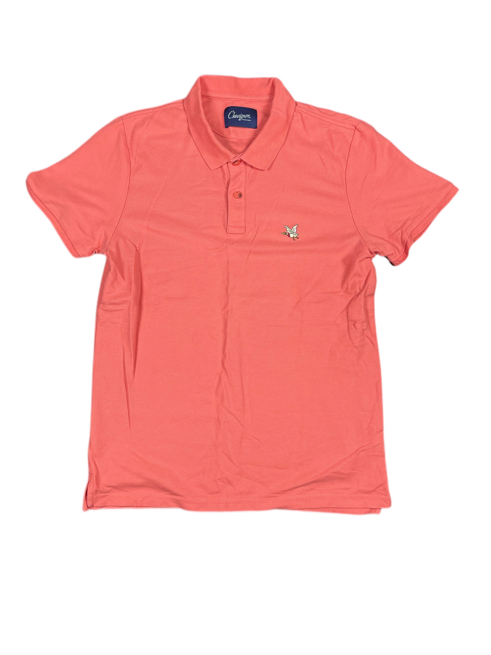 Y2k Chevignon Polo Shirt Salmon - M