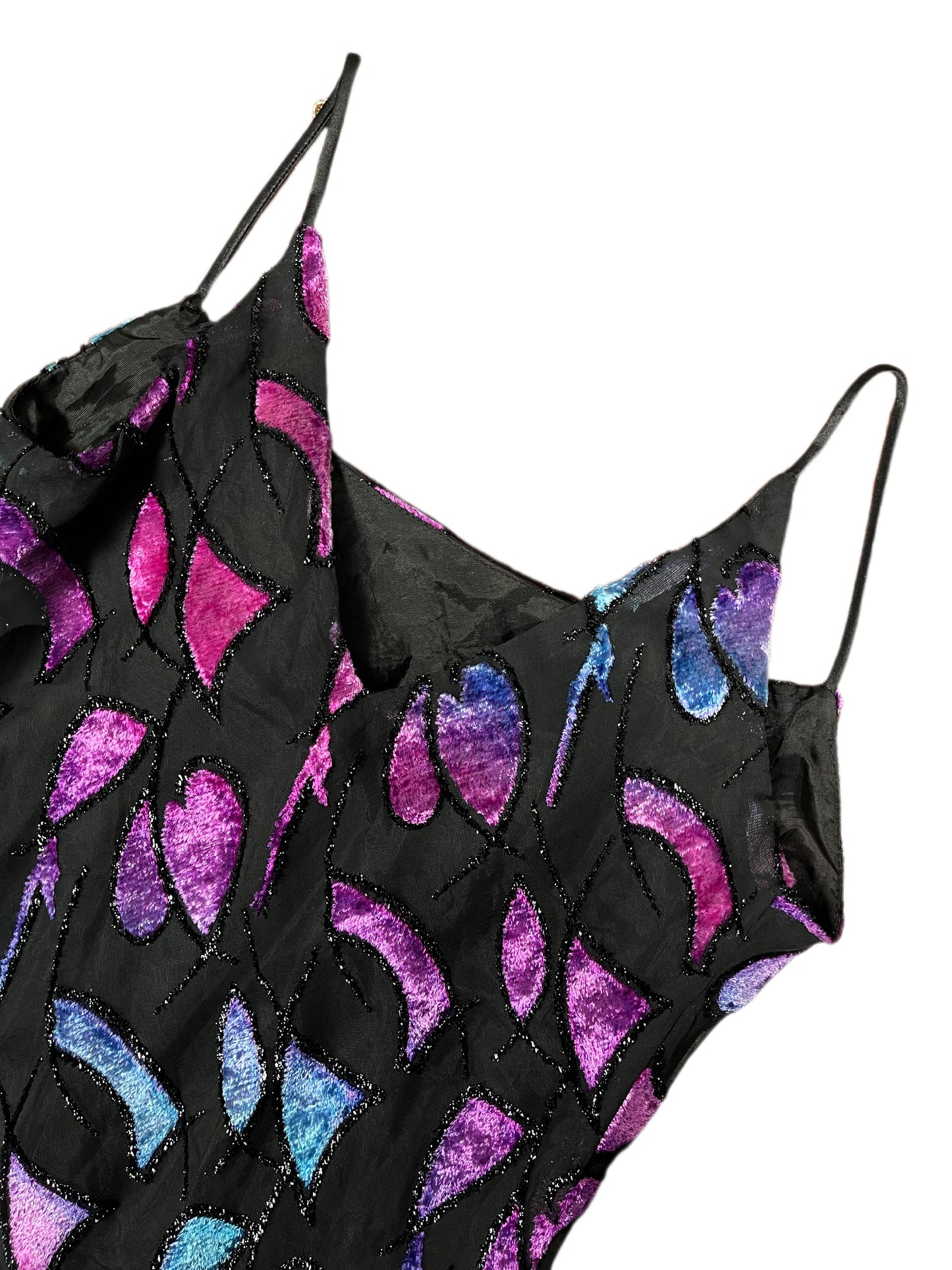 Y2k Eliza of California Sleeveless Dress Black Purple - M/L