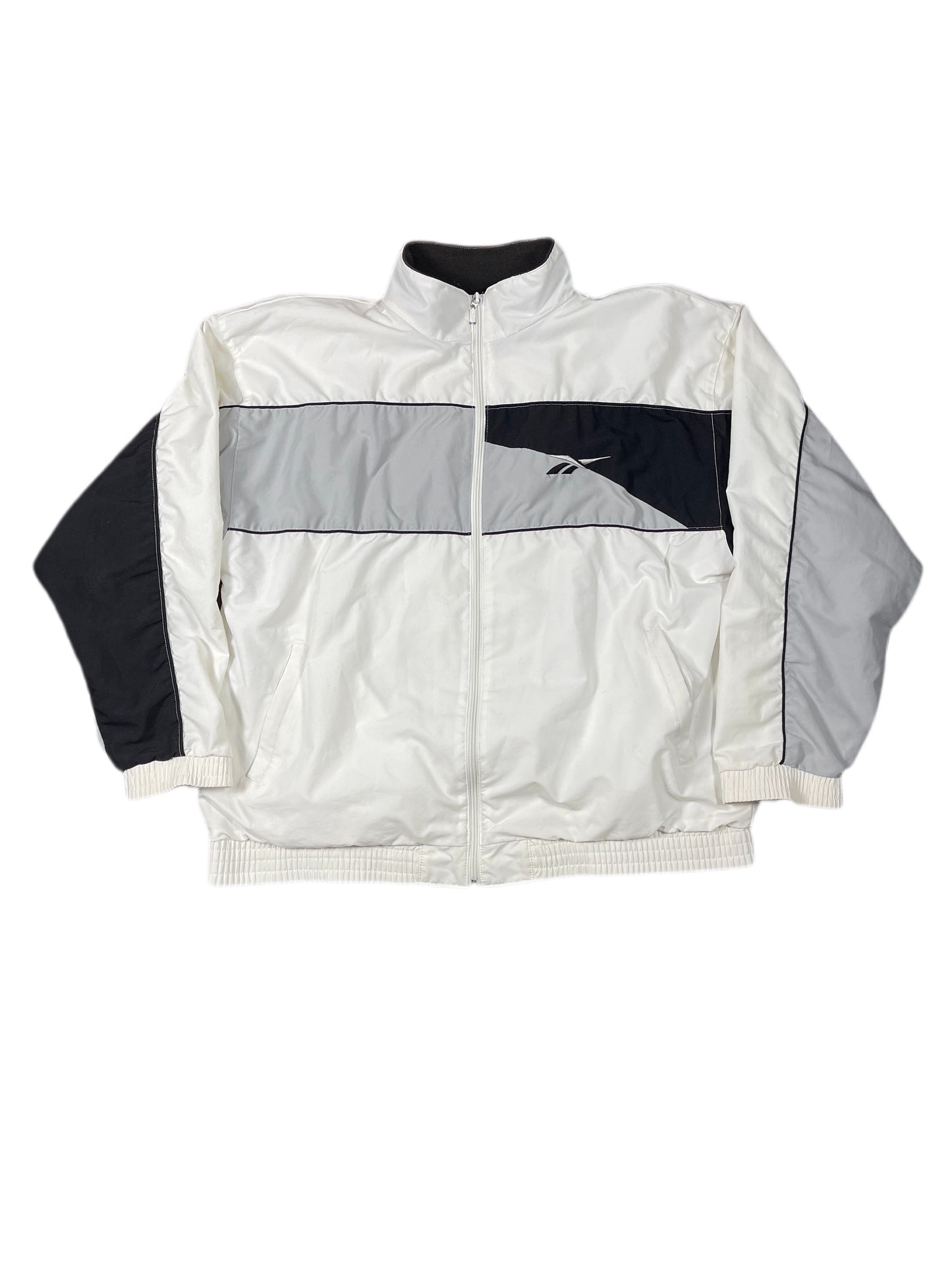 Y2k Reebok Sport Jacket White Gray - M/L
