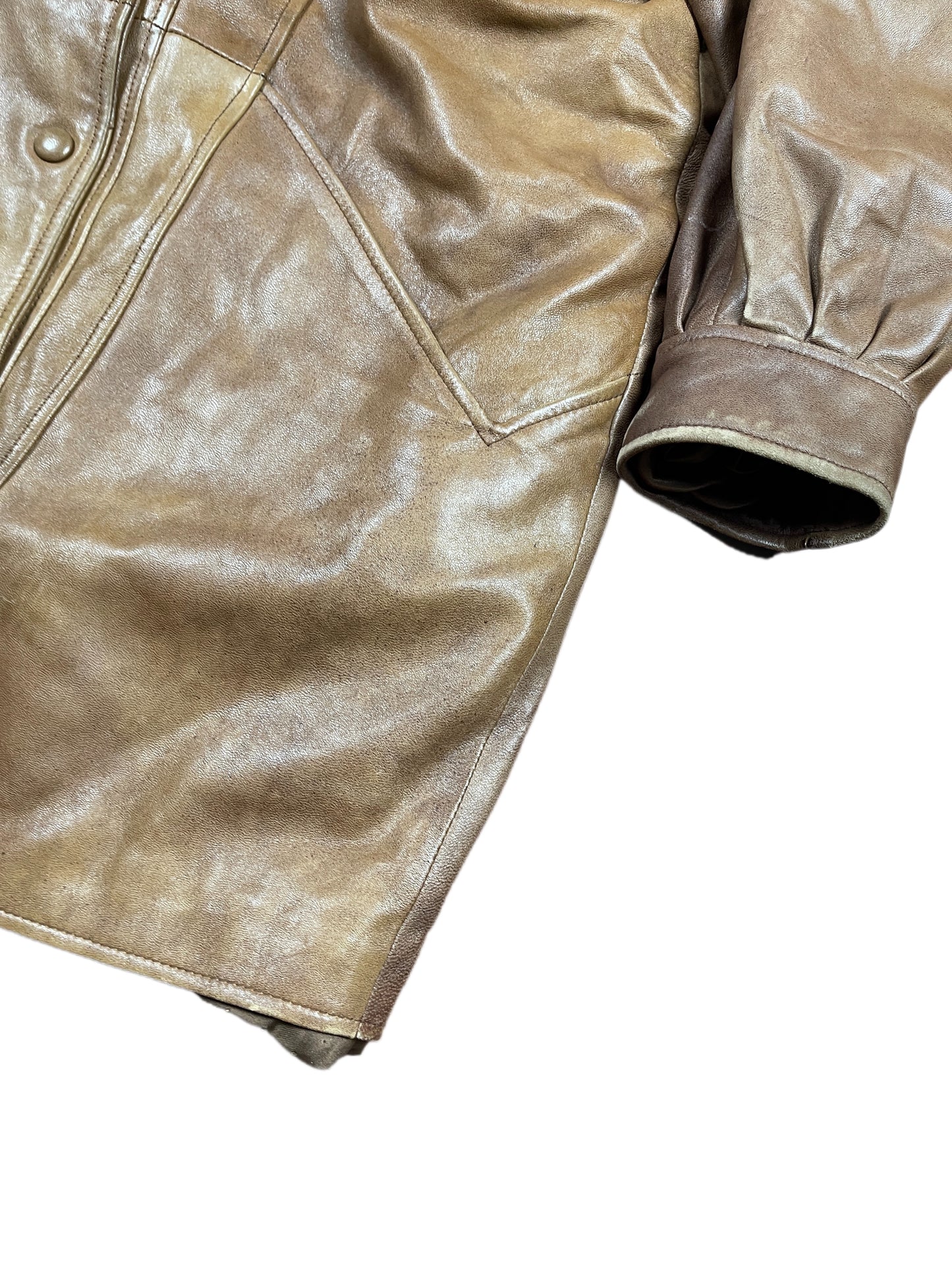 Vintage Leather Coat Brown - XXL