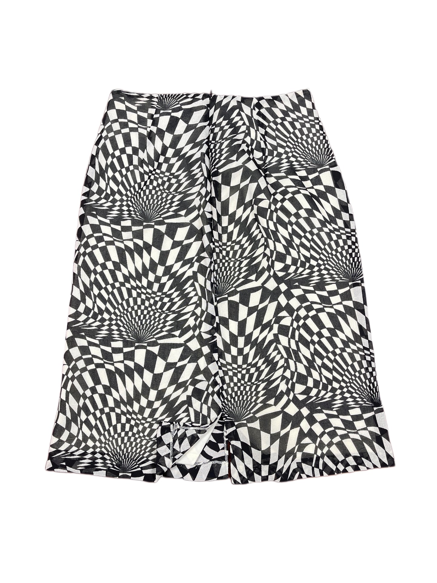 Vintage ALBA Midi Skirt Black White - XXL